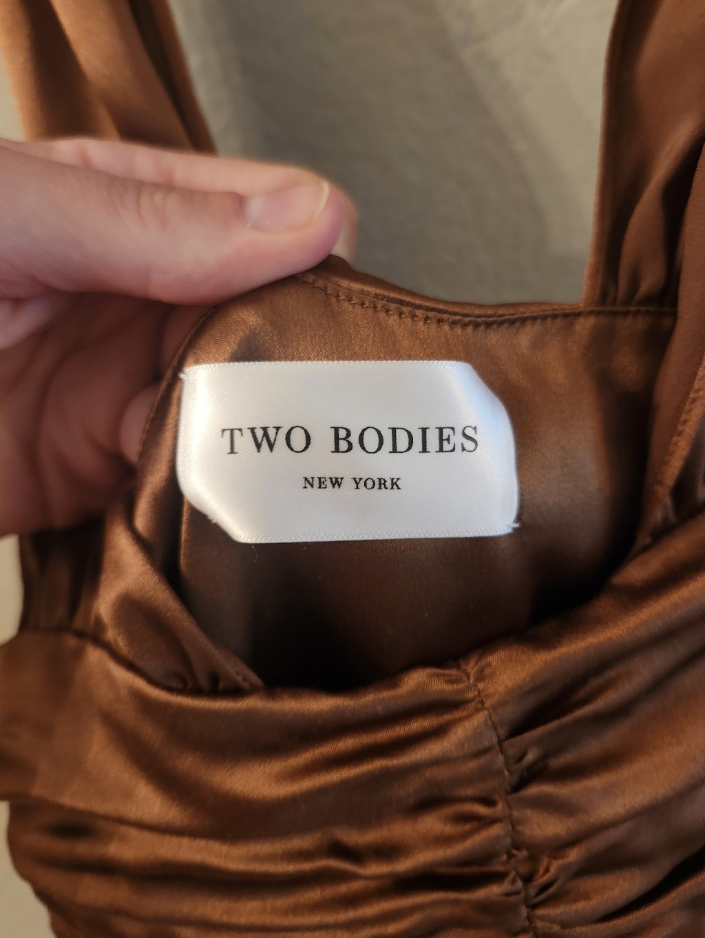 Two Bodies Kasey Dress In Mocha, Xxs, Silk — image 2 of 7